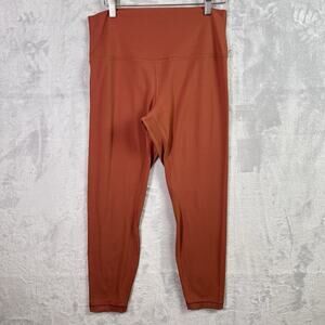 Lululemon Leggings Women's 10 Red/Orange Cropped Pocket Athletic Gym Workout